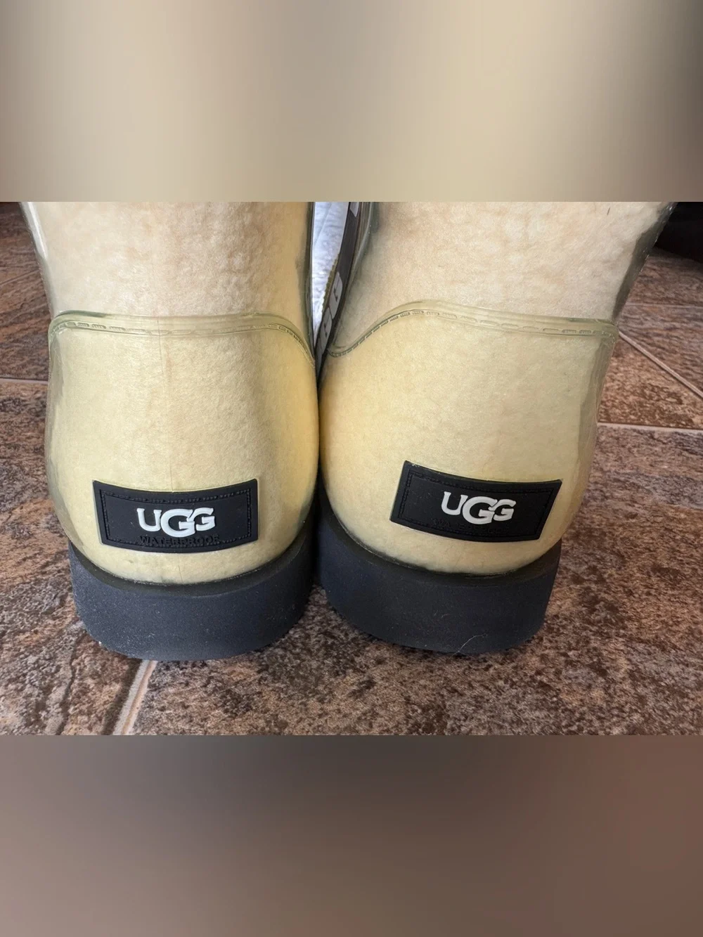 NEW!!! UGG Classic Clear Mini Pull-On Waterproof Boots- Cream, Women’s Size 11